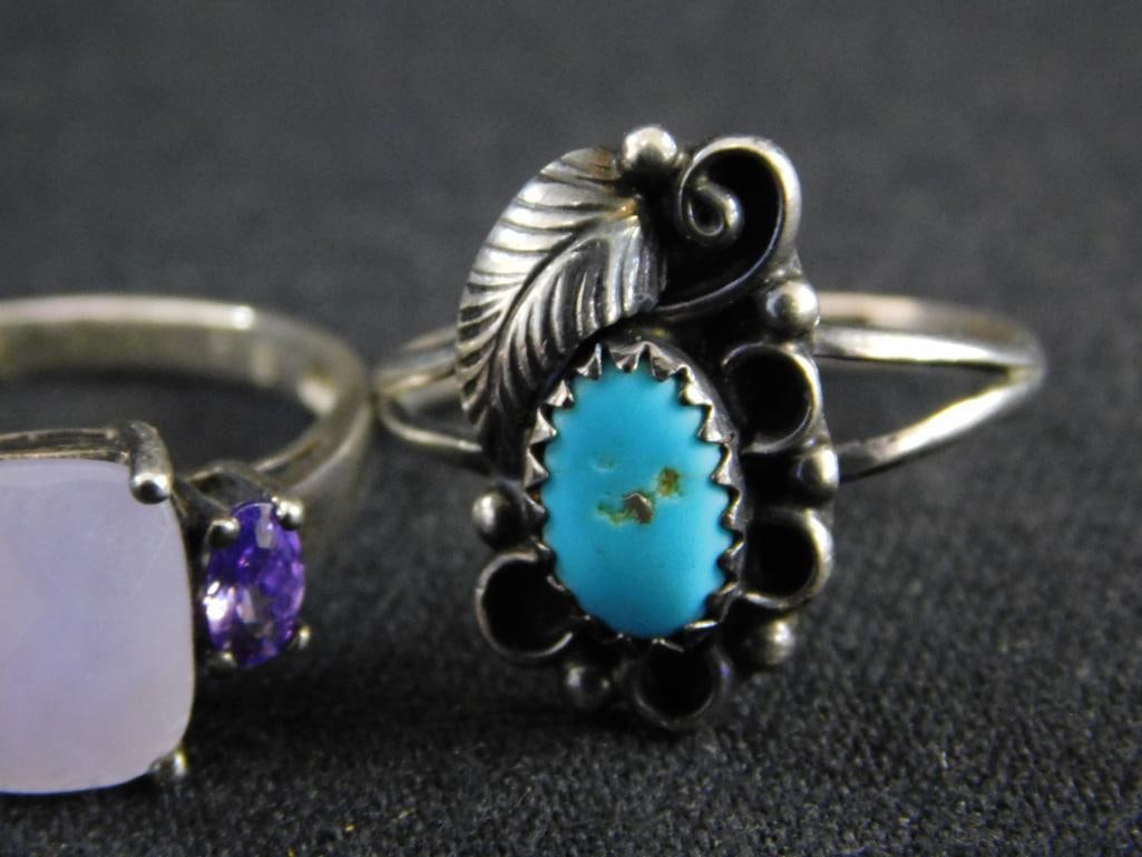Sterling Silver - 3 Rings - Sizes 7-7-9 - 10.3 Grams TW - 4