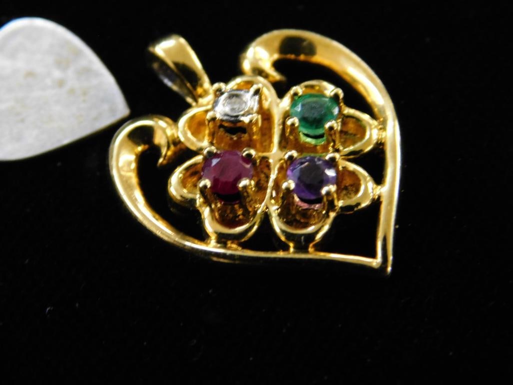 Sterling Silver - 2-18" Necklaces and a Gold Plated Heart Pendant - 18.8 Grams TW - 4