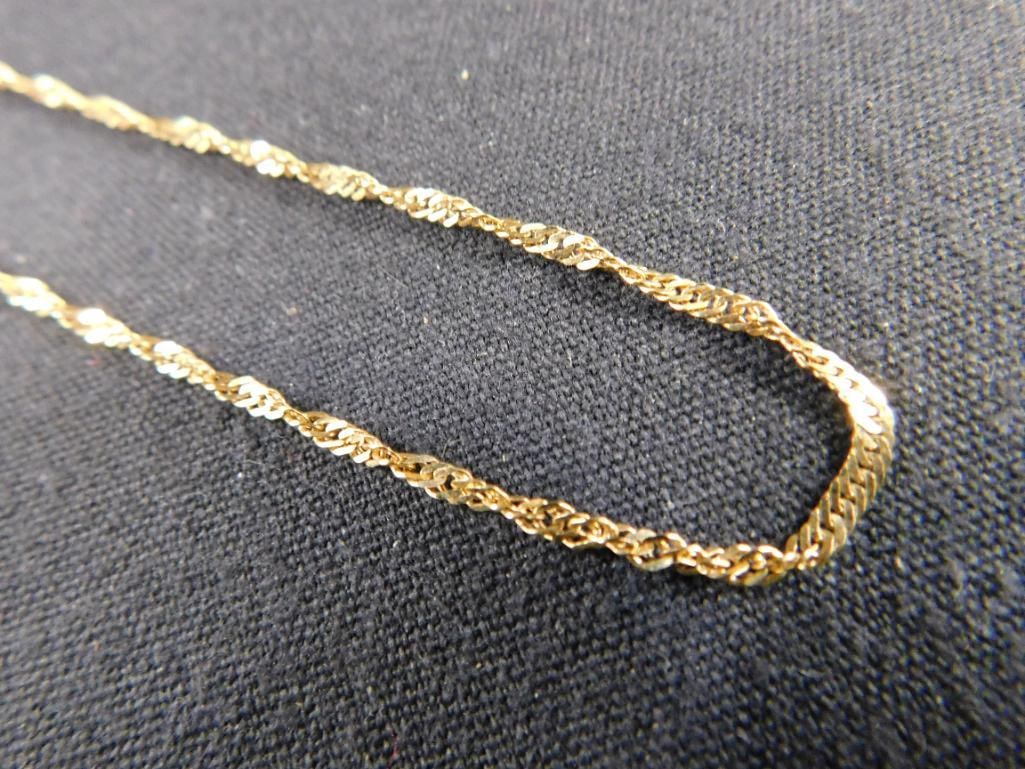 14K Yellow Gold - 18" Twisted Chain Necklace - 3.46 Grams: See Photos For Condition and Details