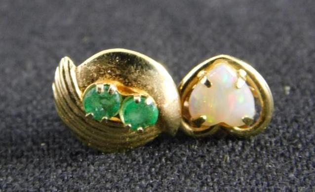 14K Yellow Gold - 2 Single Earrings - .46 Grams TW: See Photos For Condition and Details