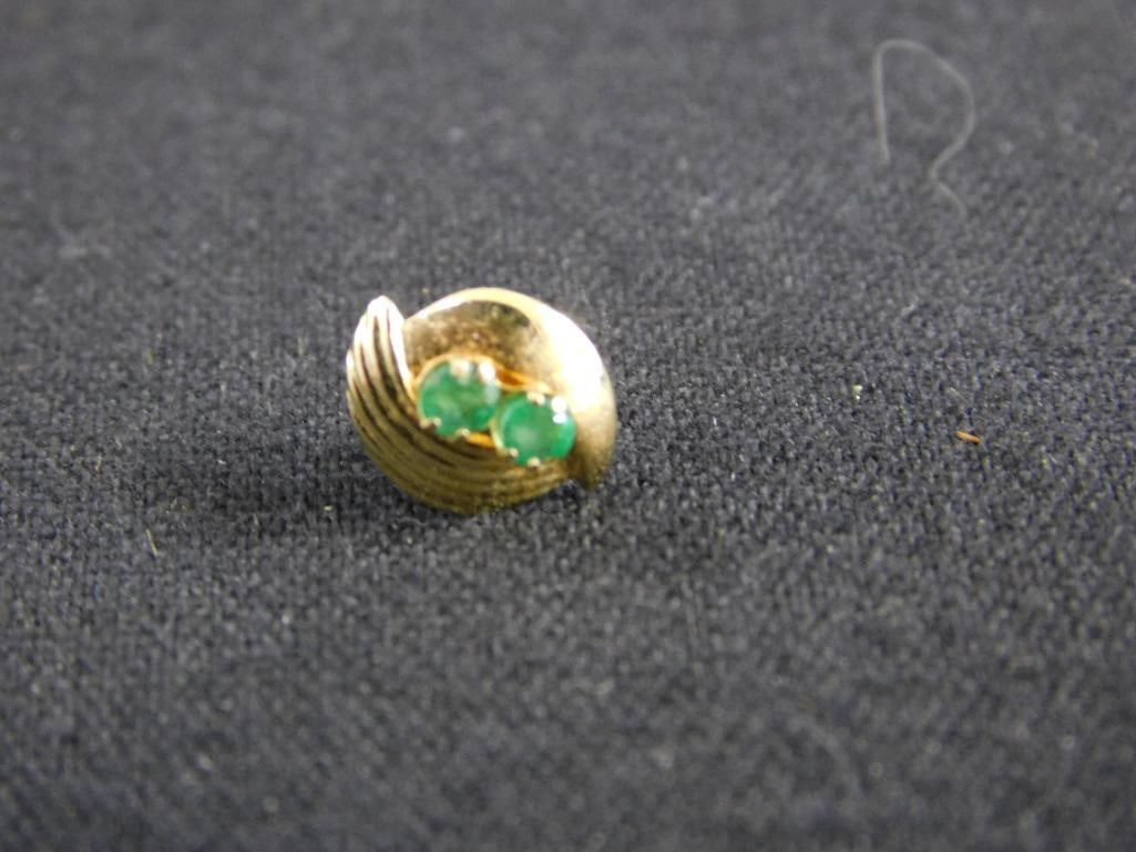 14K Yellow Gold - 2 Single Earrings - .46 Grams TW - 2
