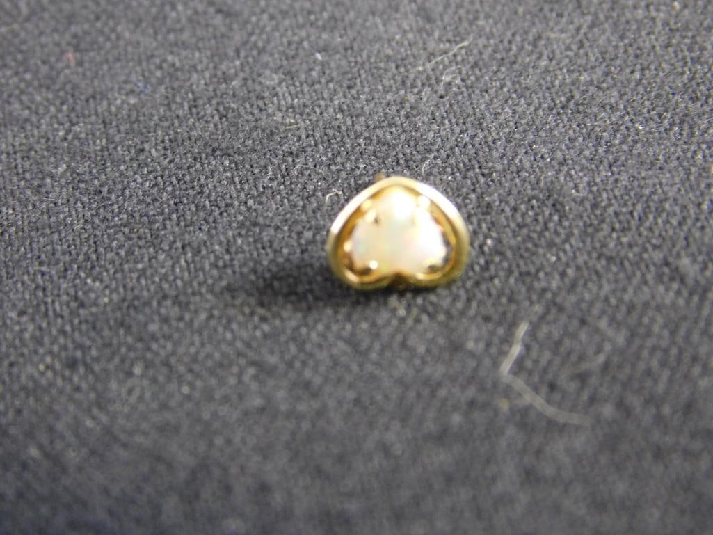14K Yellow Gold - 2 Single Earrings - .46 Grams TW - 3