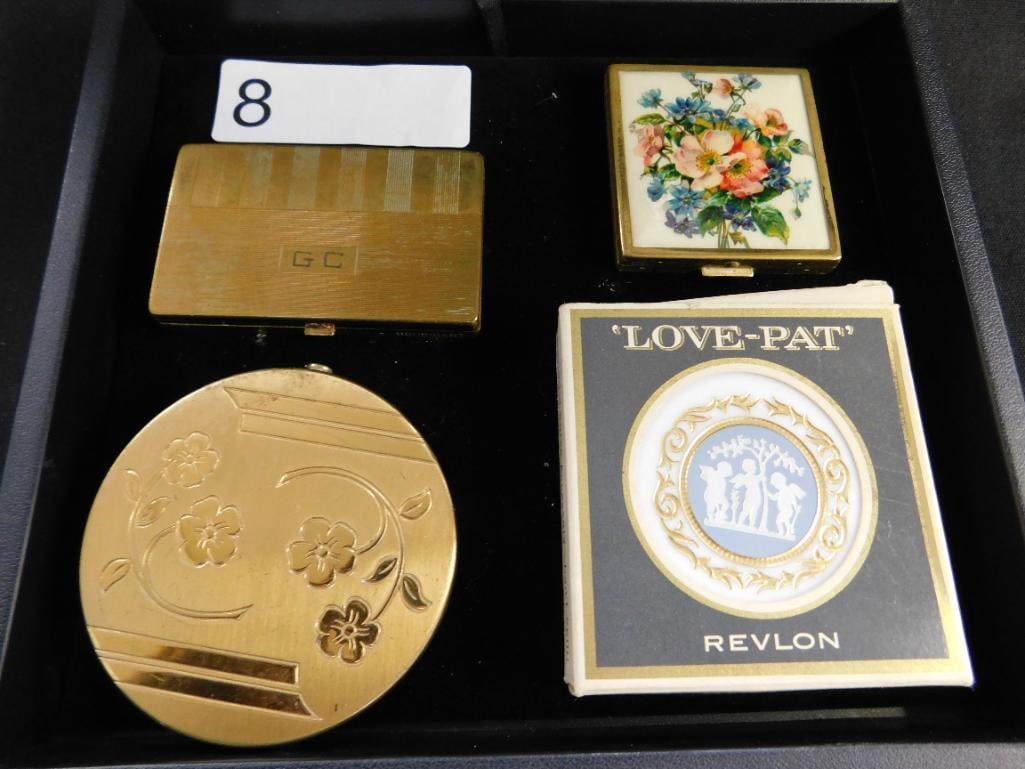 Tray Lot of 4 Vintage Compacts - 12