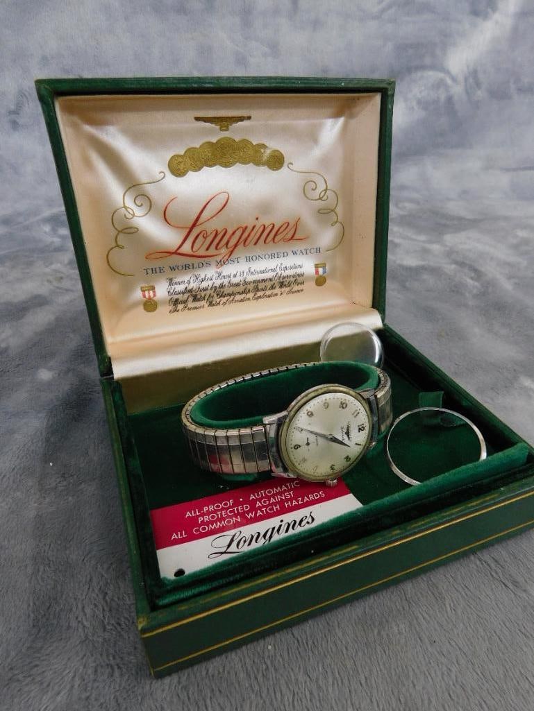 Longines Mens Wristwatch - Untested - Crystal Not Attached - Original Box - 10