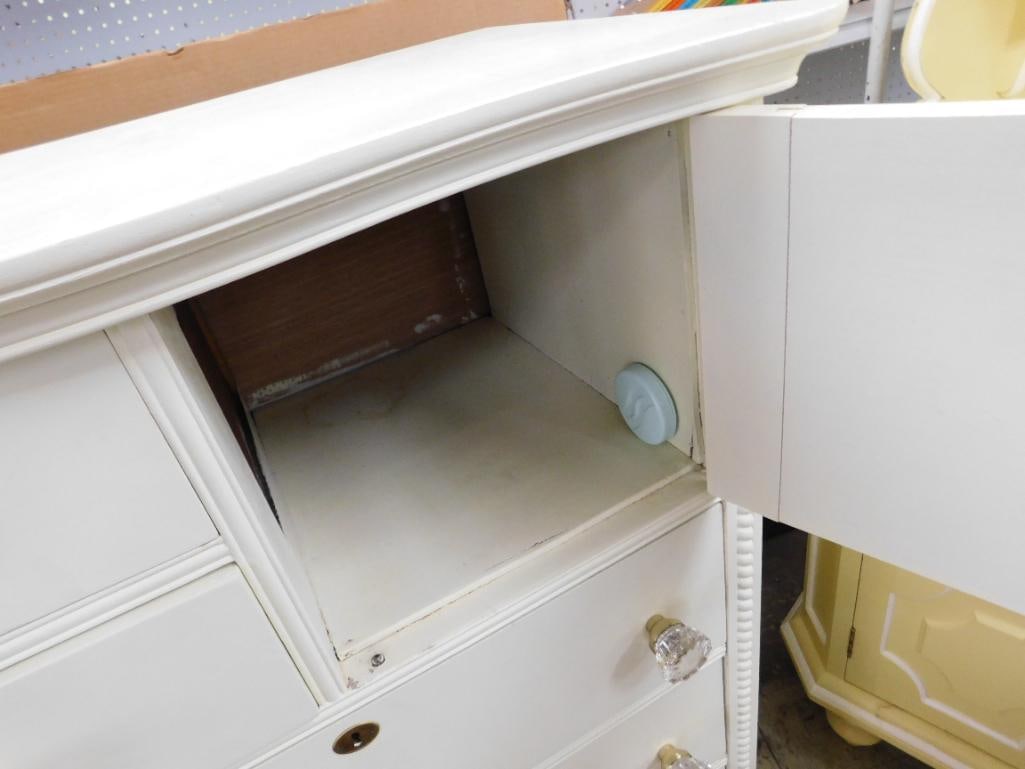 Painted Tall Dresser - 1 Door 5 Drawers - 48" x 33" x 20.5" - 8