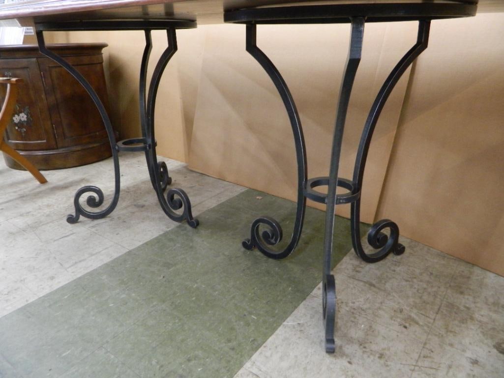 Dining Table with Wrought Iron Base - 30.5" 71.5" x 36" - 3