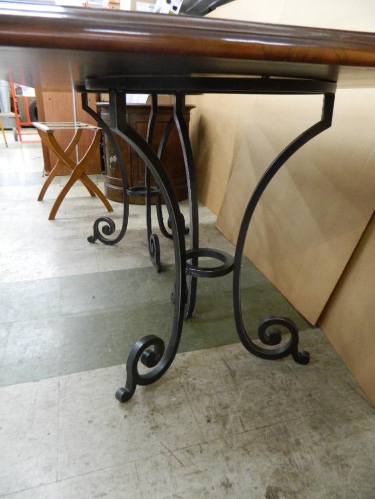 Dining Table with Wrought Iron Base - 30.5" 71.5" x 36" - 4