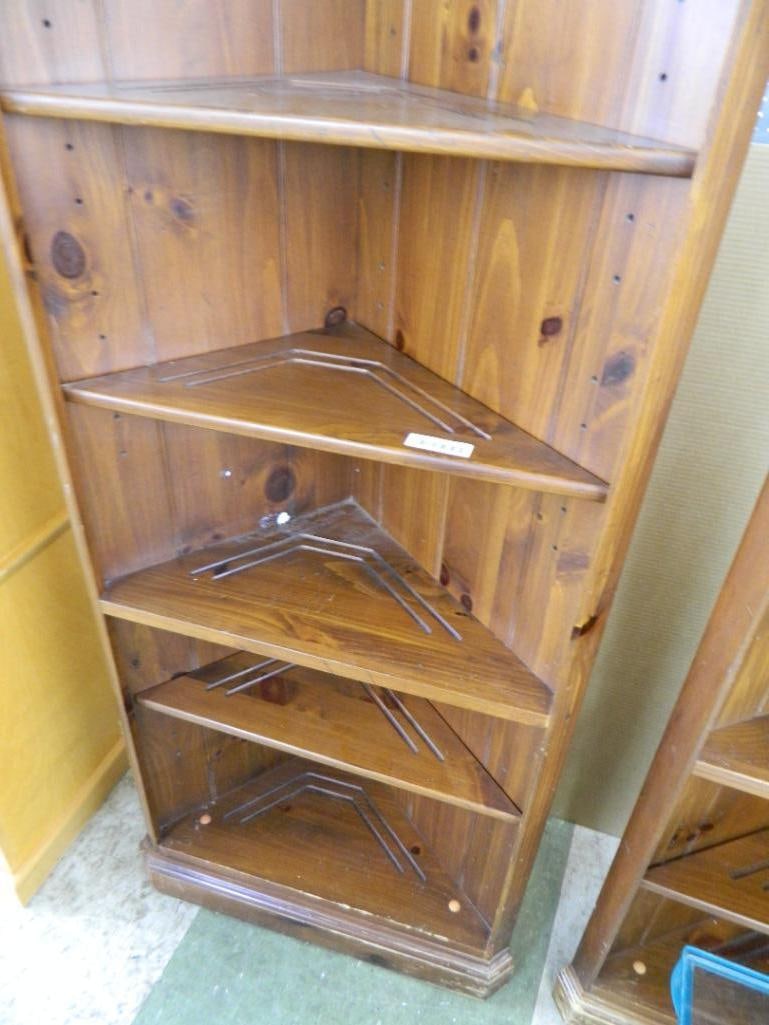 Corner Wood Book Shelf - 78" x 27" x 14" - 3