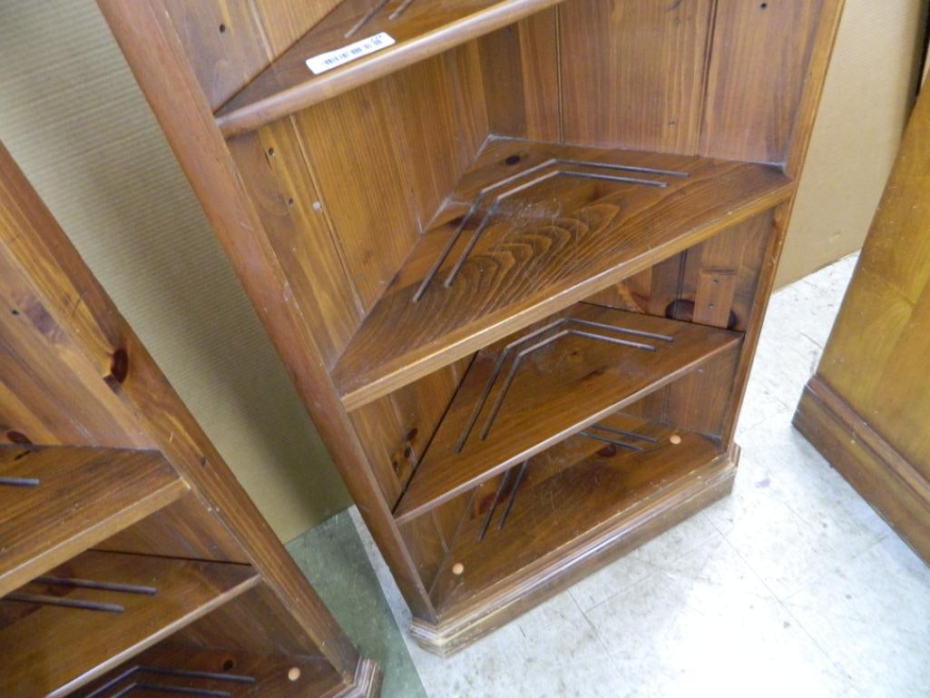 Corner Wood Book Shelf - 78" x 27" x 14" - 3