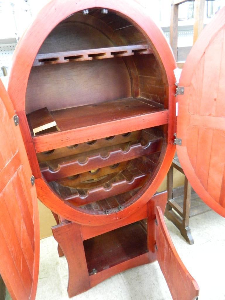 Modern Shaped Wine Cabinet - Wood - 62" x 31.5" x 17" - 2