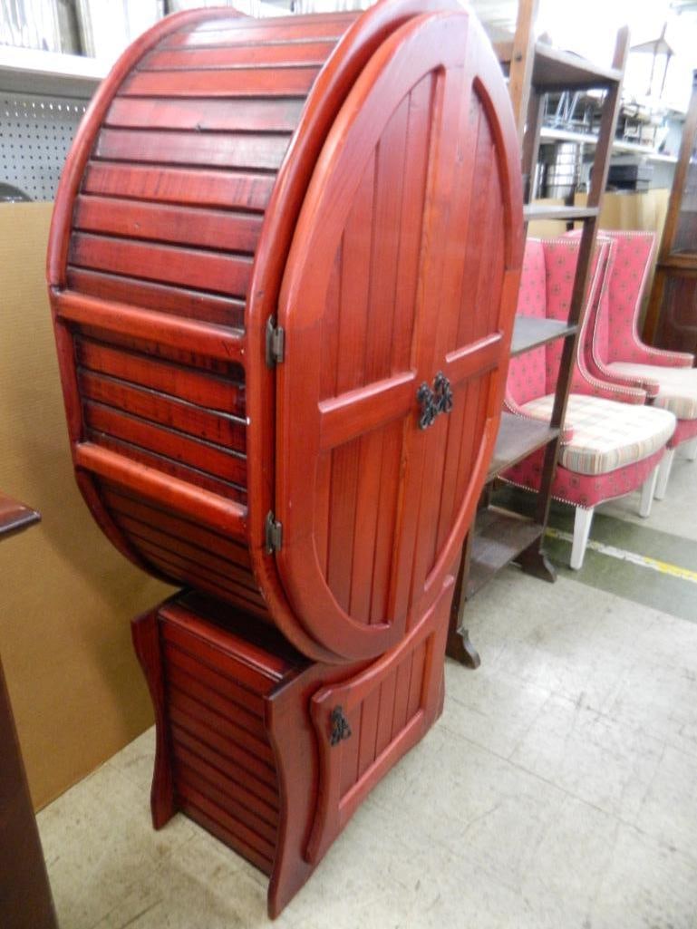 Modern Shaped Wine Cabinet - Wood - 62" x 31.5" x 17" - 5