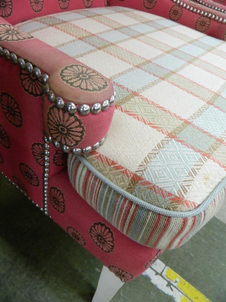 Pair of Upholstered Wing Back Chairs - Each 43" x 27" x 30" - 3