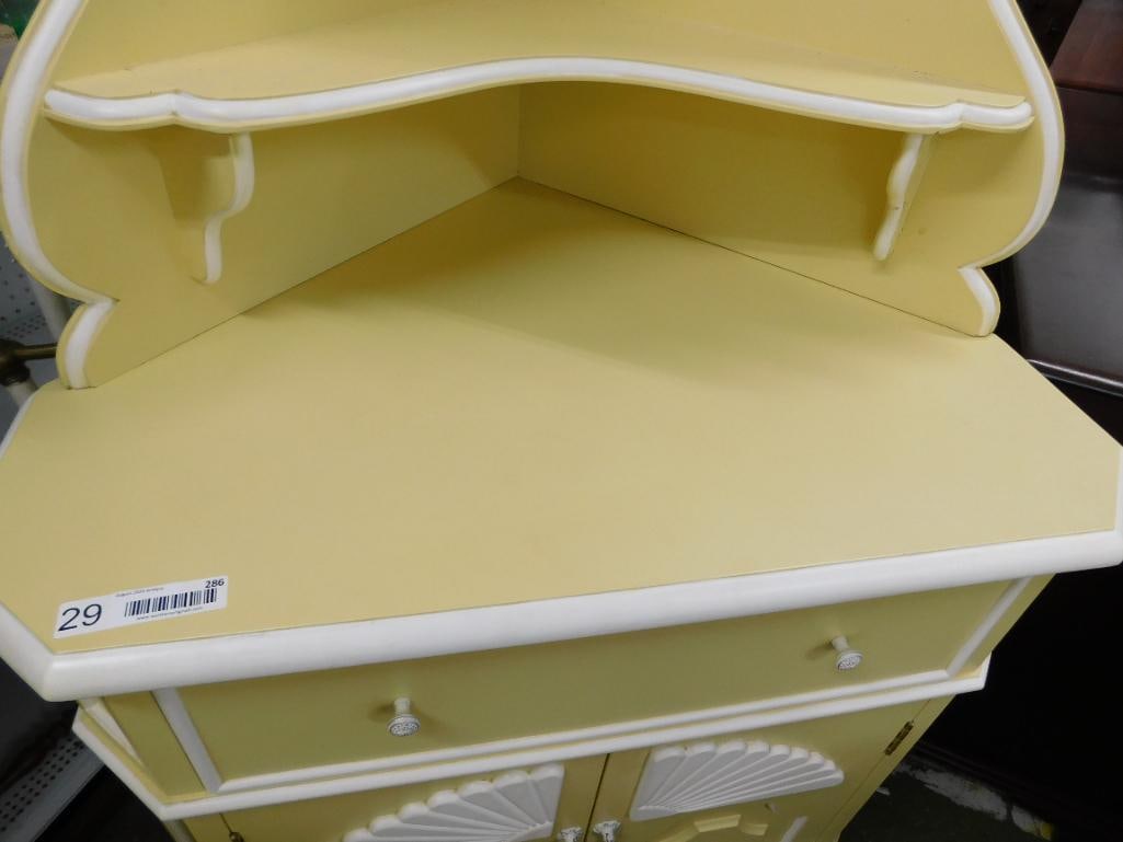 Painted Corner Cabinet - 1 Drawer 2 Doors - 78" x 36" x 26" - 4