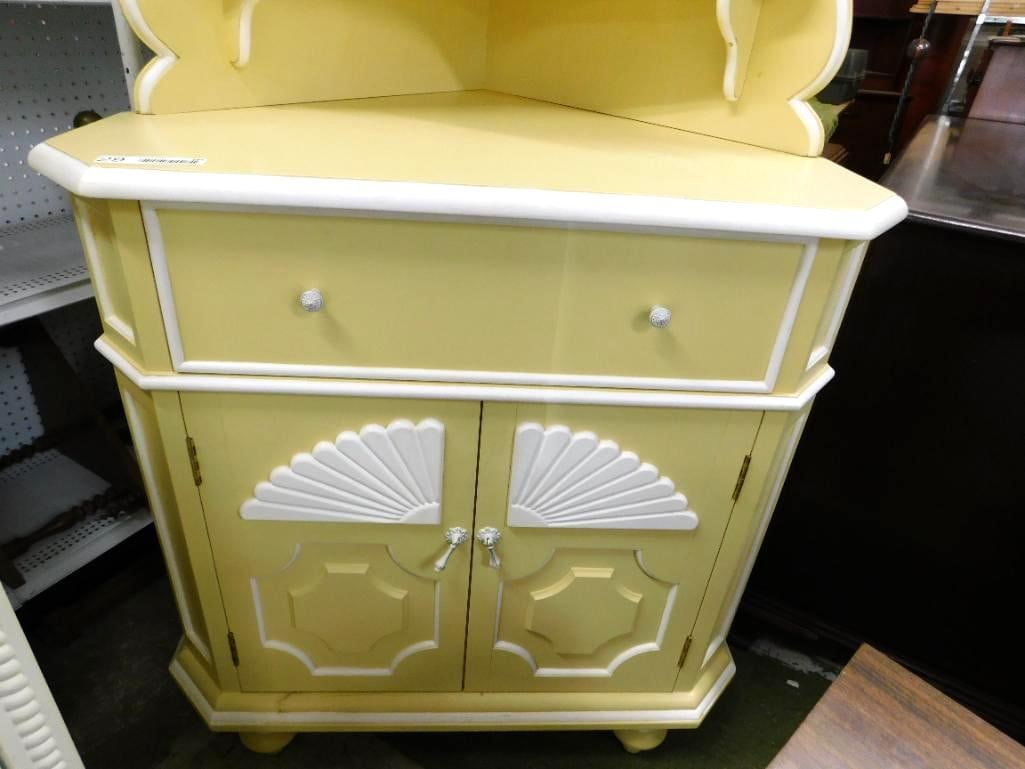 Painted Corner Cabinet - 1 Drawer 2 Doors - 78" x 36" x 26" - 5