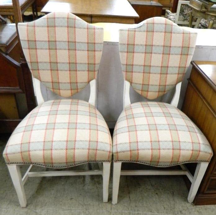 Pair of Upholstered Side Chairs - Each 40" x 22" x 22": See Photos For Condition and Details