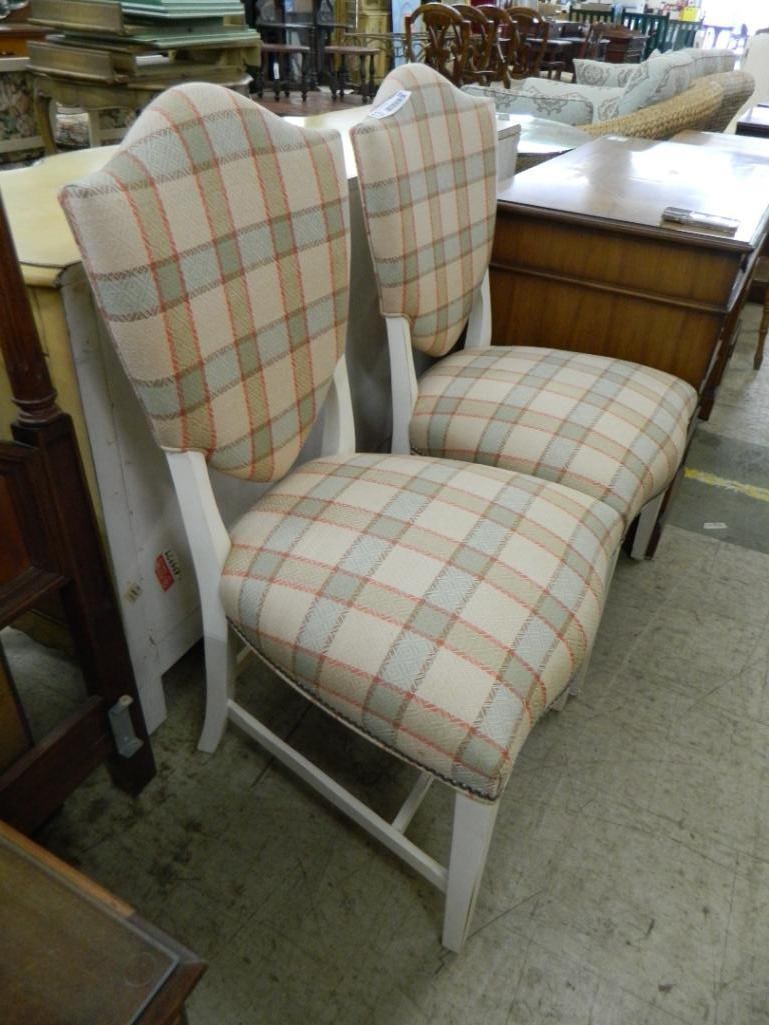 Pair of Upholstered Side Chairs - Each 40" x 22" x 22" - 2