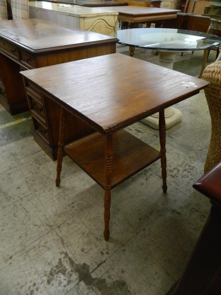 Square Oak Occasional Table - 29" x 24" x 24" - 2