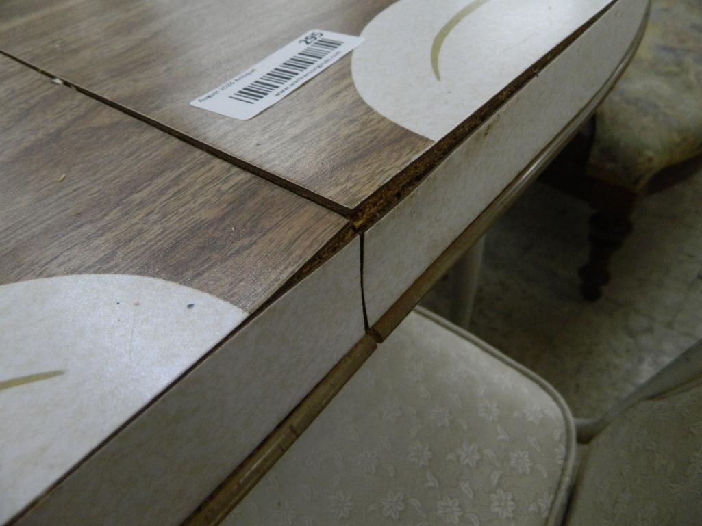 Mid Century Modern Formica Dining Table with 4 Chairs - Table 30" x 47" x 36" - 4
