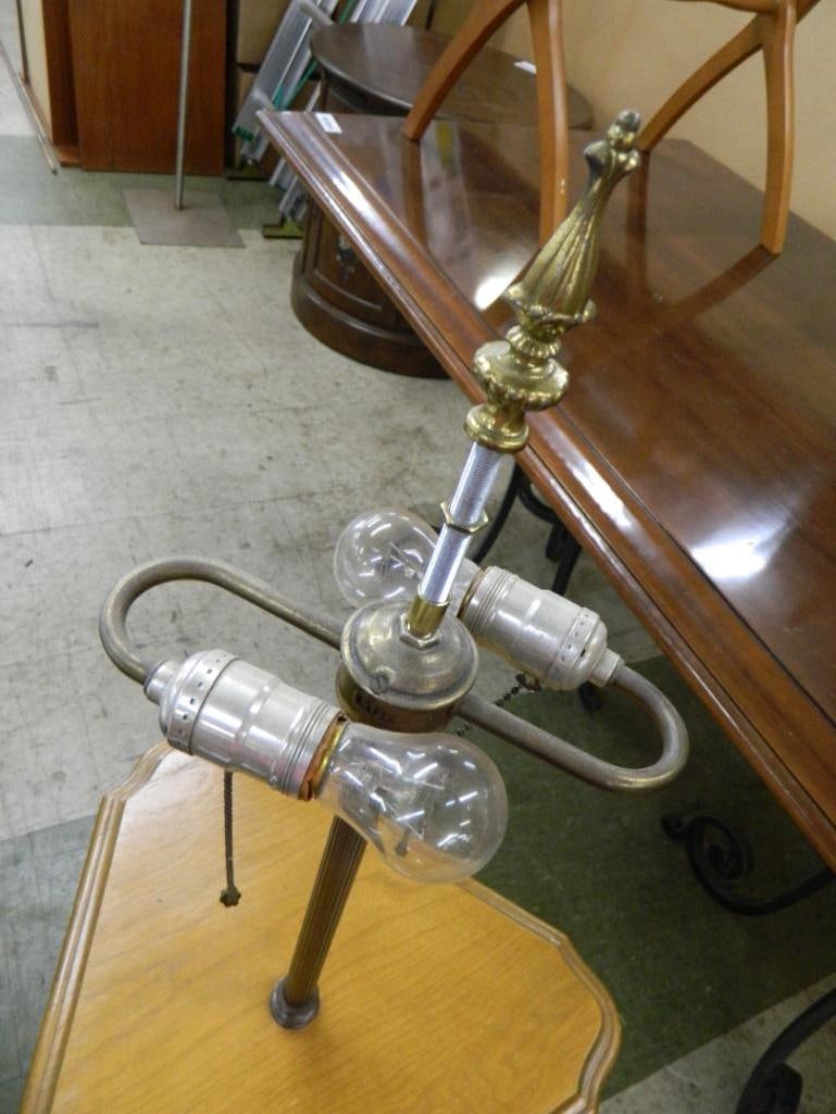 Three Legged MCM Wood Table Floor Lamp - 47" x 16" x 15" - 3