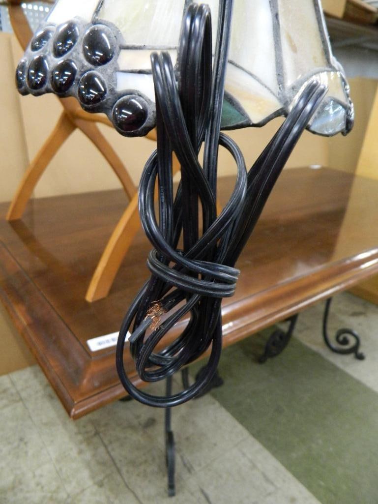 Cushman Maple Floor / Table Lamp - Leaded Glass Shade - 19" x 15" - 3