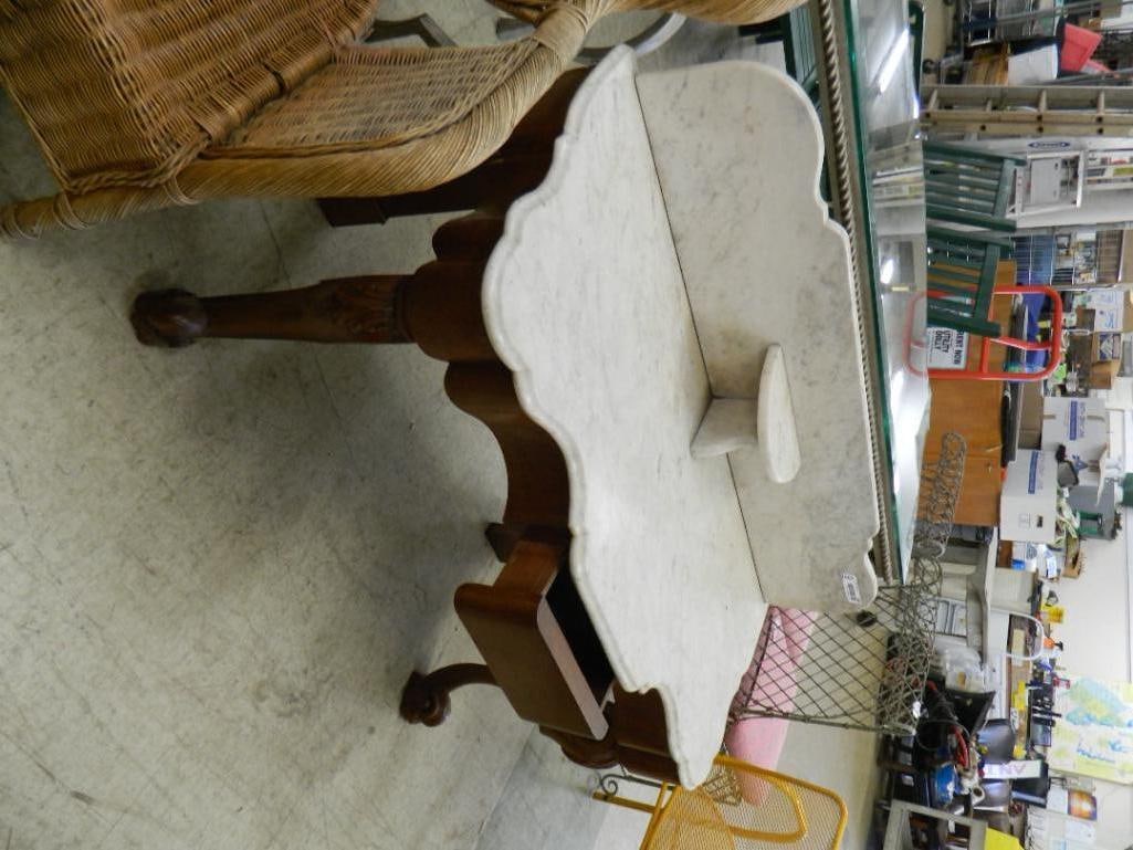 Victoria Marble Top Foyer with Candle Stand - 35" x 47" x 21" - 2