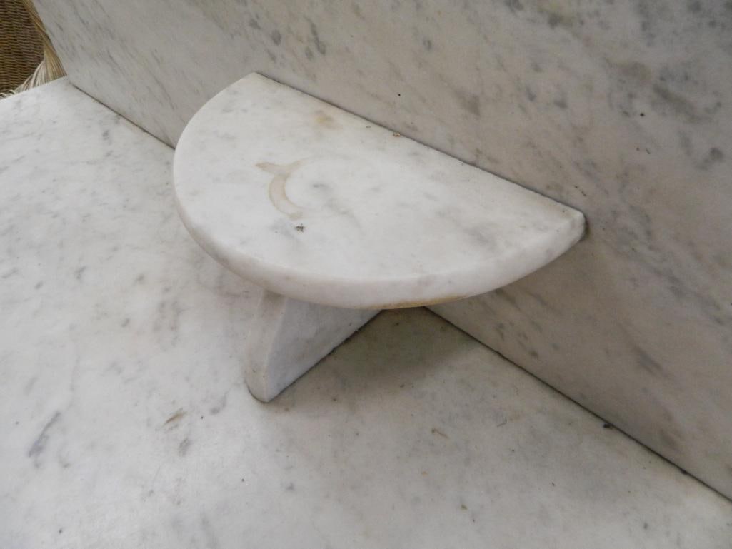 Victoria Marble Top Foyer with Candle Stand - 35" x 47" x 21" - 4