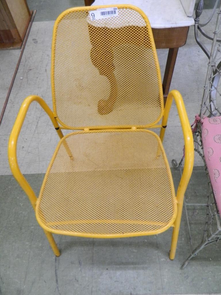 MCM Metal Mesh Arm Chair - 32.5" x 20" x 22" - 2