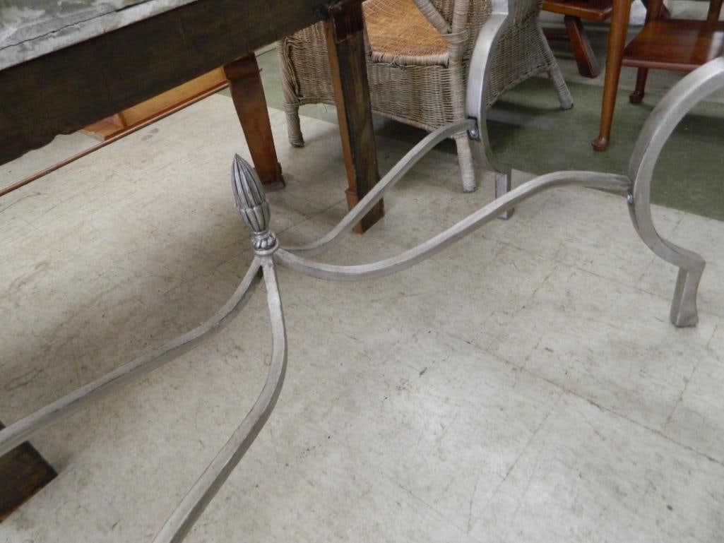 Glass Top Metal Base Foyer / Sofa Table - 35" x 59" x 21.5" - 2