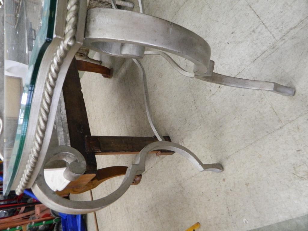 Glass Top Metal Base Foyer / Sofa Table - 35" x 59" x 21.5" - 4