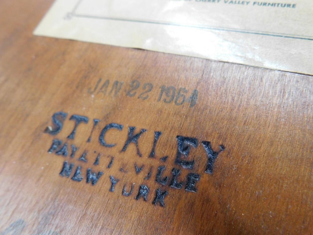 Pair of 1964 L and JG Stickley Cherry Side Tables with Shelf - Each 23" x 26" x 17" - 6