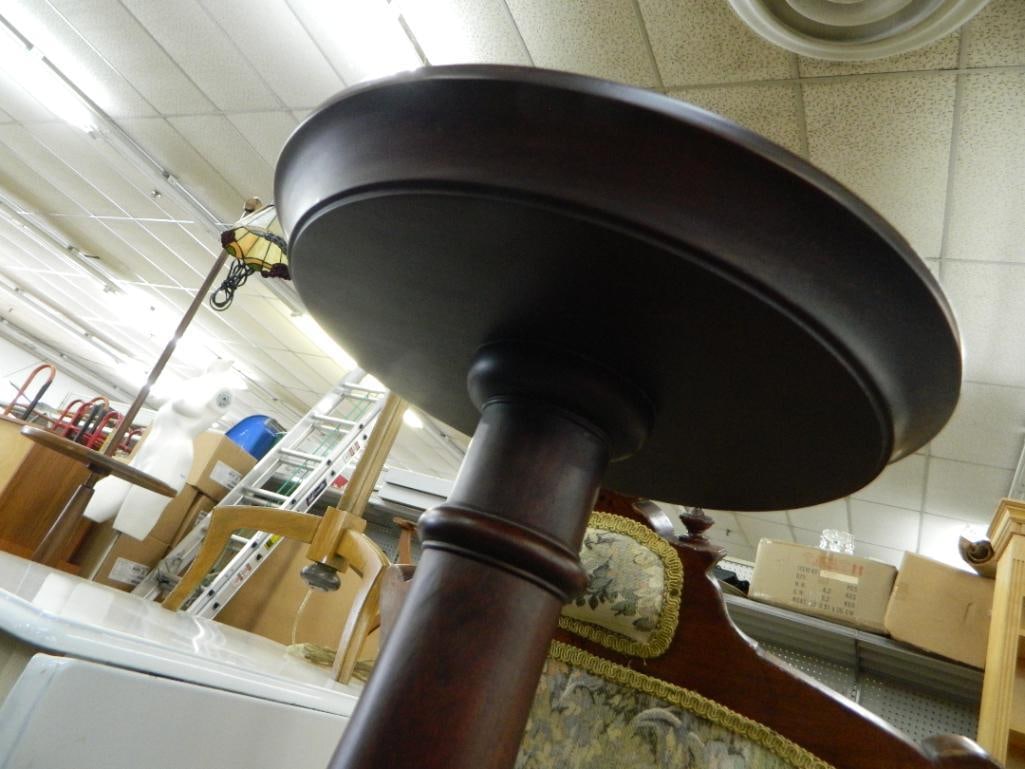 Plant / Candle Stand - Carved Base - Turned Stem - 40" x 11.5" - 3