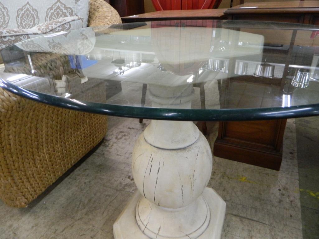 Resin Base Glass Top Table - 29" x 36" - 3