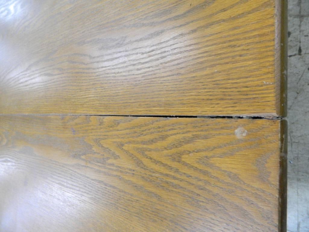 Oak Square Table - 5 Legs - No Leaves - 29" x 44" x 44" - 2