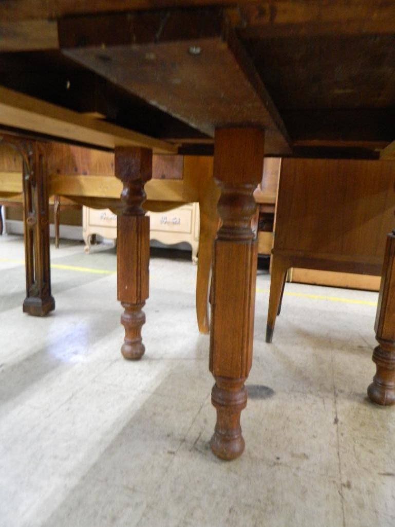 Oak Square Table - 5 Legs - No Leaves - 29" x 44" x 44" - 3