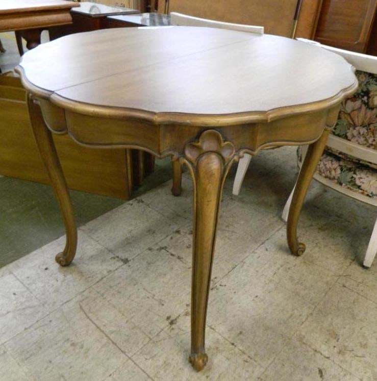 French Provincial Table with 3 Leaves and Pads - 30" x 36" - Each Leaf 16": See Photos For Condition and Details