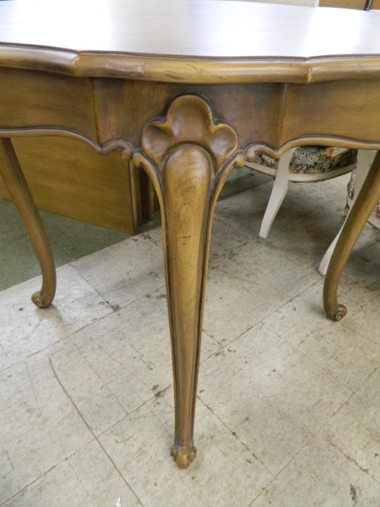 French Provincial Table with 3 Leaves and Pads - 30" x 36" - Each Leaf 16" - 3