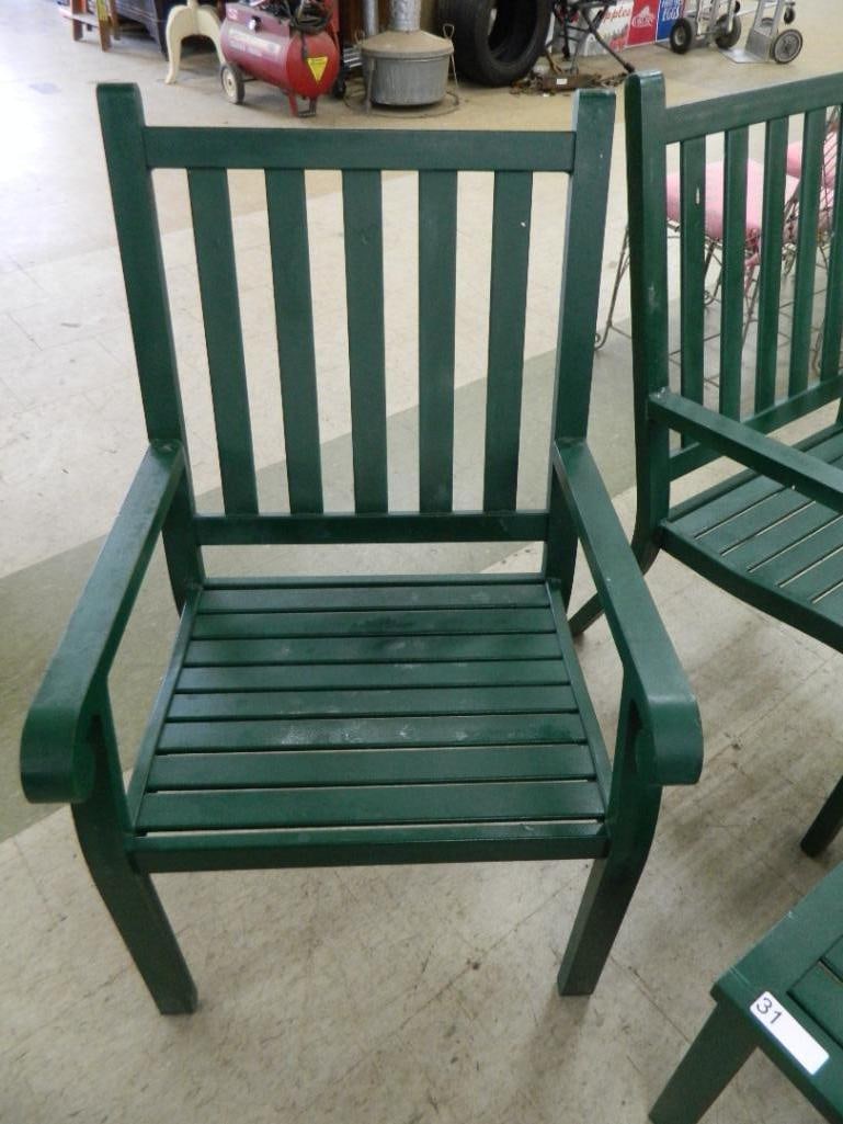 Metal Patio Set - 2 Rockers - 2 Arm Chairs - Coffee Table - Table 17" x 37" x 37" - 2