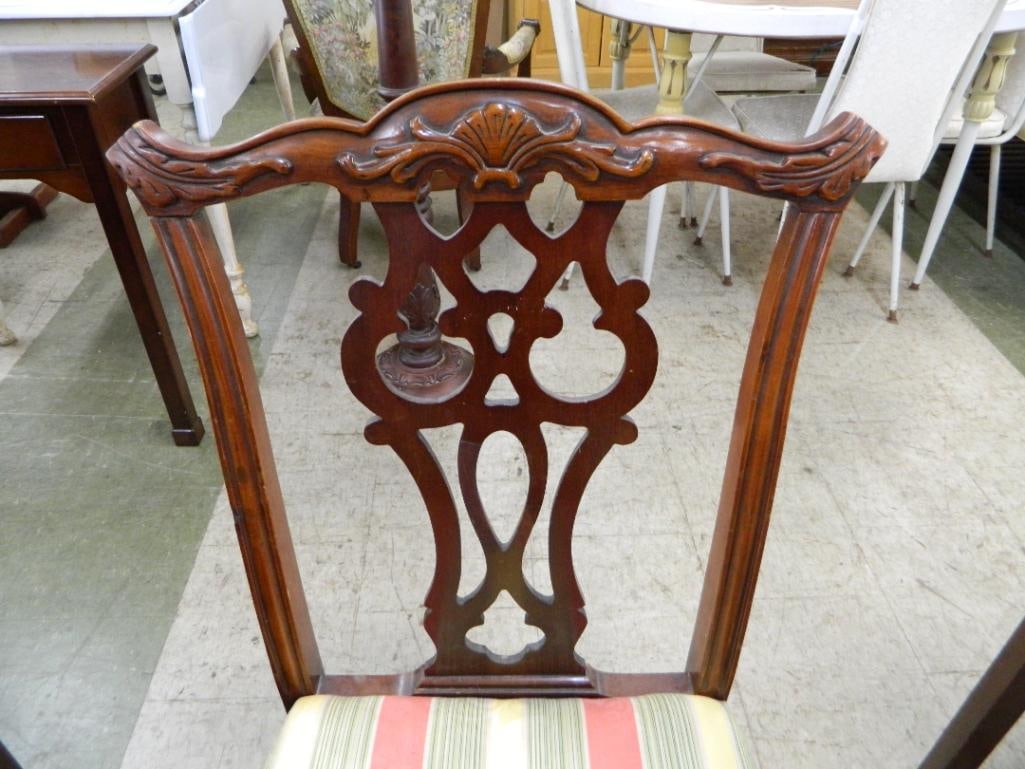 Pair of Vintage Upholstered Side Chairs - Each 38" x 20.5" x 20" - 2