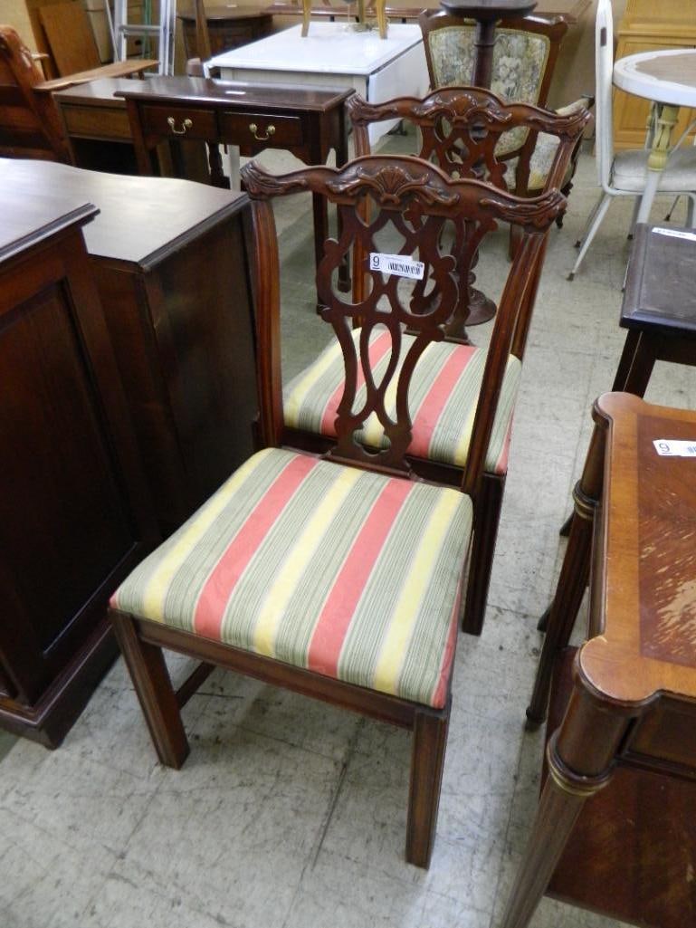 Pair of Vintage Upholstered Side Chairs - Each 38" x 20.5" x 20" - 4