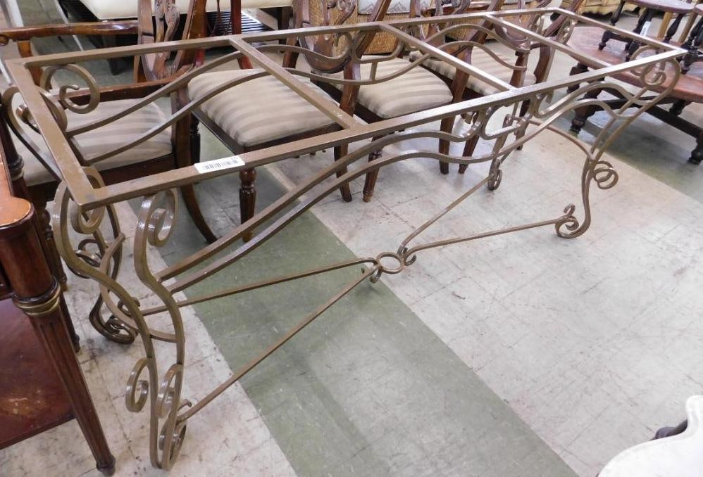 Wrought Iron Sofa / Foyer Table Base - 32" x 72" x 20": See Photos For Condition and Details