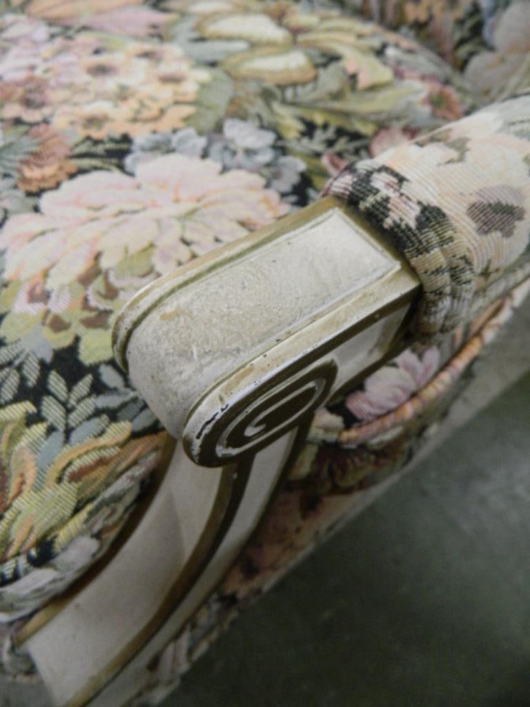 Pair of Upholstered French Provincial Arm Chairs - Each 30" x 24" x 21" - 5