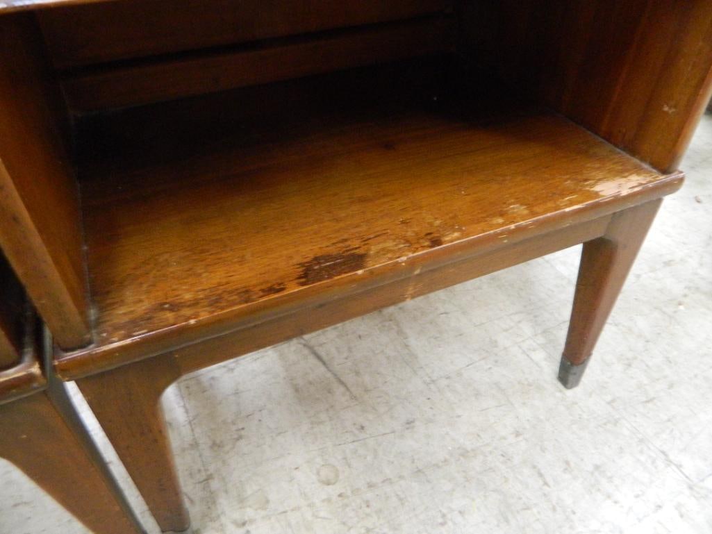 Pair of White Furniture Co. MCM Mid Century 1 Drawer Night Stands - Each 26" x 21" x 15" - 8