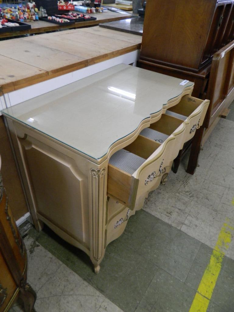 Dixon Furniture - Orleans Collection - 3 Drawer Dresser - Glass Top - 33" x 36" x 20" - 2