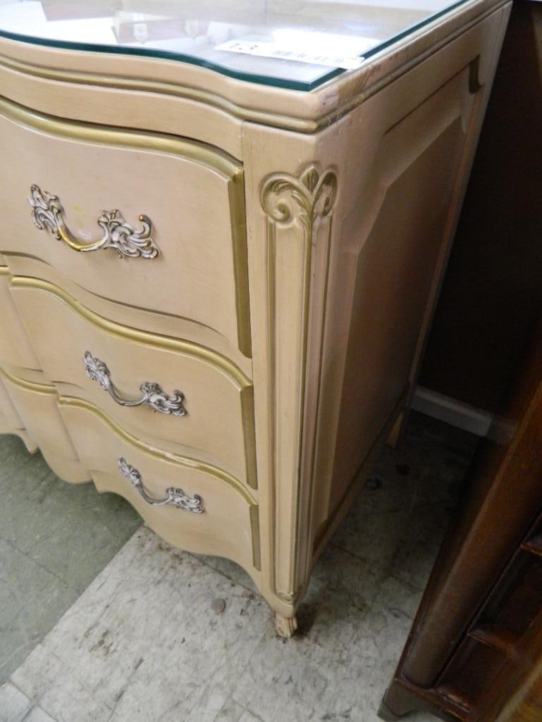Dixon Furniture - Orleans Collection - 3 Drawer Dresser - Glass Top - 33" x 36" x 20" - 3