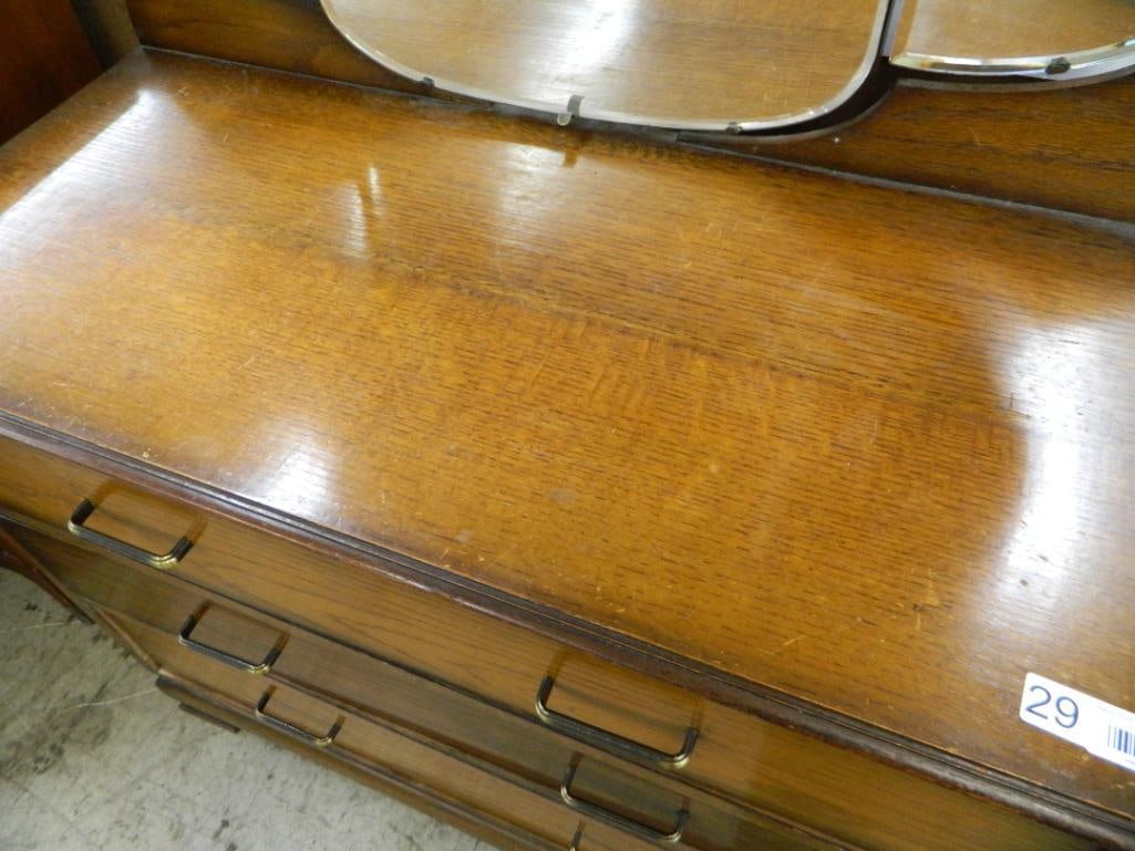 3 Drawer Dresser with Bat Wing Mirror - 61" x 39" x 18" - 3
