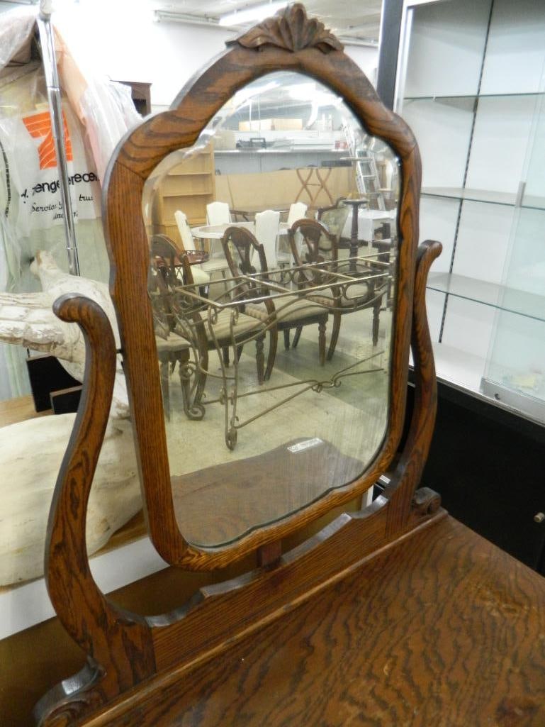 1 Drawer Oak Vanity with Mirror - 63.5" x 32" x 18" - 2