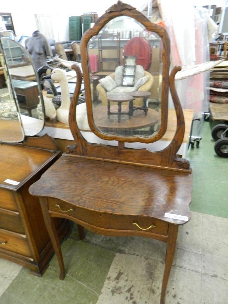 1 Drawer Oak Vanity with Mirror - 63.5" x 32" x 18" - 8