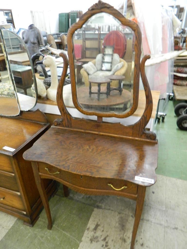 1 Drawer Oak Vanity with Mirror - 63.5" x 32" x 18" - 9