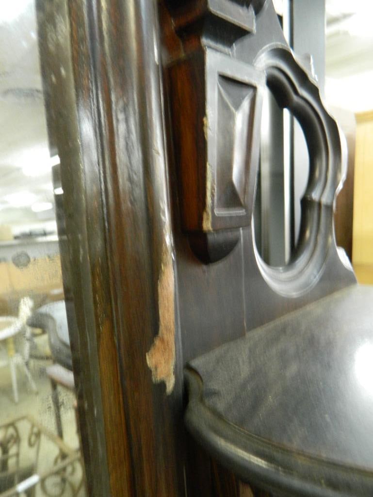 Victorian Walnut Etagere with Marble and Full Length Mirror - 82" x 55" x 19" - 9