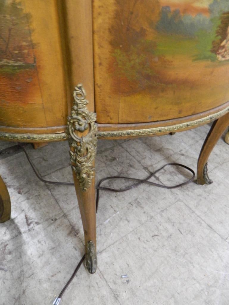 French Louis XV Style Bow Front Lighted Curio Cabinet - 56" x 27" x 13.5" - 6